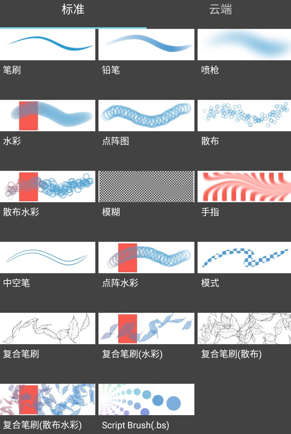 ブラシタイプを確認