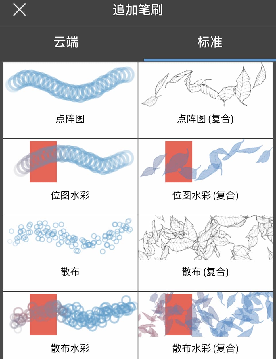 ブラシタイプを確認