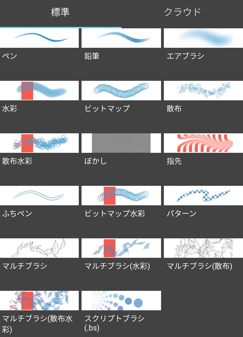 ブラシタイプを確認