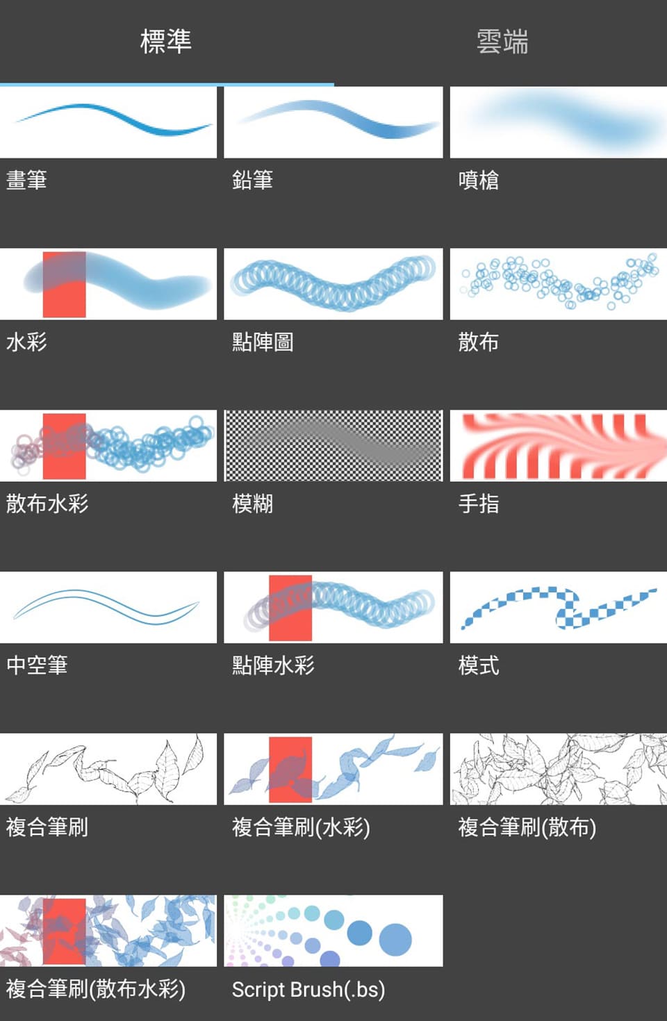 ブラシタイプを確認