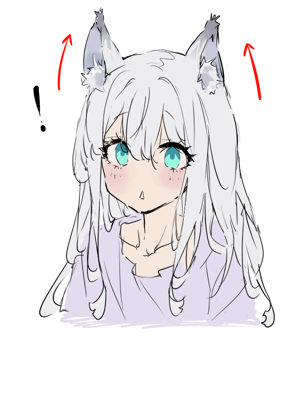 how to draw wolf ears