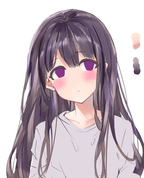 Draw a cute girl with black hair using Paint tool SAI Ver.2 | ART ...